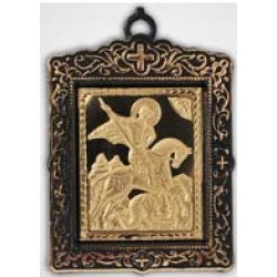 Икона пл.с метал. изображением квадратная св. Георгий