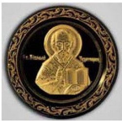 Икона пл.с метал. изображением круглая  Николай
