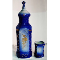 Бутылка и стакан керамика Синий желт Г