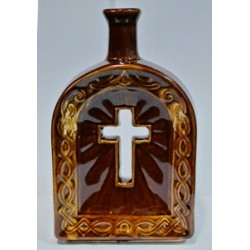 Бутылка керамика коричневая Крест Г
