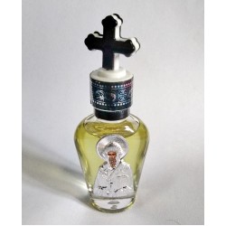 Масло освященным Св Спиридон Афон Бутылка с рельефной иконой и крестиком