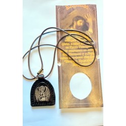 Ладанка трехугольная Михаил архангел на кожанном шнурке