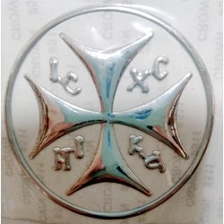 Крест объемный НИКА 3 ( наклейка, серая  )