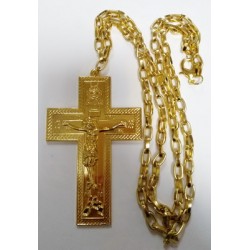 Крест протоиерейский с цепочкой  SV13   (12 х 6,5 см (зол. цв.))