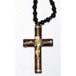 Крест с распятьем на гагатовой цепочке